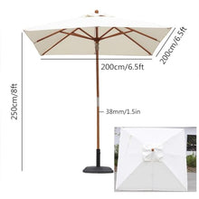 6.5x6.5 ft Square Patio Umbrella,Outdoor Table Umbrella with 8 Ribs,UV Protection Waterproof,Market Umbrella for Garden,Lawn,Deck,Backyard,Pool