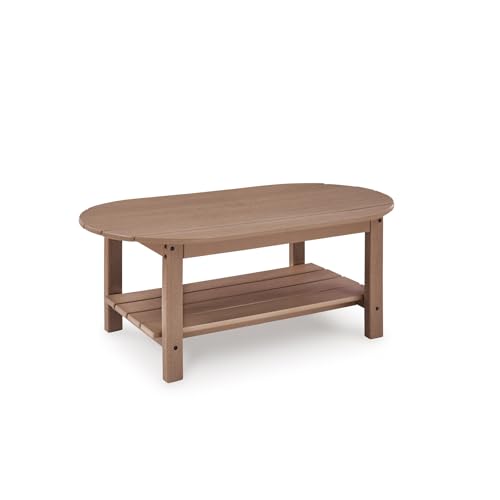Signature Design by Ashley 1-Piece HDPE Patio Coffee Table, Driftwood