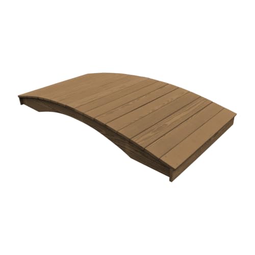 Keystone Amish Co. Pressure Treated Pine Plank Garden Bridge, 4' x 10', Mushroom Stain