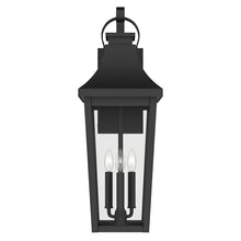 Kichler 30 Inch Cleary 3 Light Outdoor Modern Traditional Wall Light, with Clear Glass in Textured Black, Waterproof Aluminum, (30" H x 10.5" W), 59196BKT