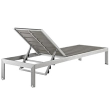 Pemberly Row Aluminum Patio Chaise Lounge Chair Set of 4 Grey