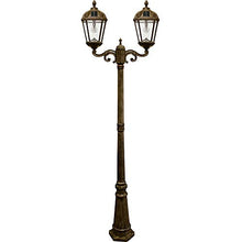 Gama Sonic Outdoor Solar Lamp Post Light Kit Double Head 300 Lumens Warm White Weathered Bronze