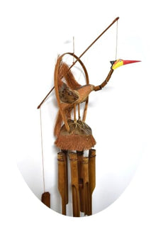 Stork Wind Chime for Balcony and Garden Decoration Handcrafted Indonesian Product with Pleasant Sound 35.4 x 11.8 inches Multicolor - Multicolor