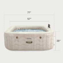 INTEX 28471EH 6 Person PureSpa Chevron Deluxe Outdoor Inflatable Portable Hot Tub, Includes Energy Efficient Spa Cover, Spa Control App, Saltwater System Ready, 77" x 77" x 28"