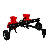 Field Tuff Corn and Bean Planter with Adjustable 2 Row Widths, 14" to 36.6" - Includes 13" Pneumatic Tires, 15 lb Capacity per Hopper
