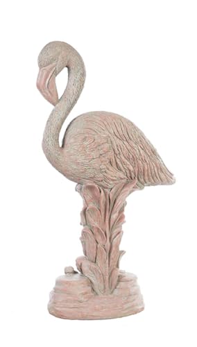 SOLID ROCK STONE WORKS 45" Flamingo Concrete Statue Brick