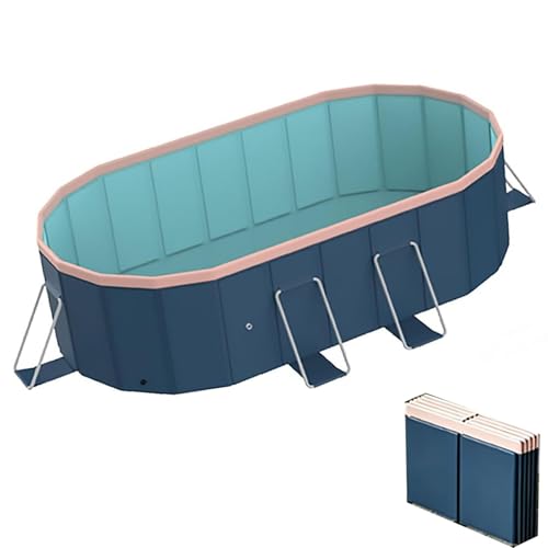 AErosx Non-Inflatable Foldable Swimming Pool for Kids Adults, Extra Large Stable Collapsible Pool Hard Plastic, Portable Folding Kids Dogs Pool for Family Backyard Garden Outdoor(2.6m/102.3in/8.5ft)