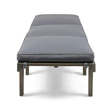 Christopher Knight Home Elliott Outdoor Acacia Wood 3 Piece Chaise Lounge Set, Gray Finish, Dark Gray