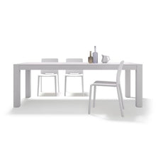 Mobili Fiver, Rachele Extendable Dining Table, 63(89) x35 in, Ashwood White, for 6-8 People, Expandable Dining Table for Kitchen, Living Room, Italian Furniture
