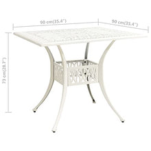 ZQQLVOO [We Ship ​Quickly] Cast Aluminum Patio Bar Table, Outdoor Table, Garden Table, Bistro Square Table, for Patio Backyard Garden Balcony, White 35.4"x35.4"x28.7" Cast Aluminum