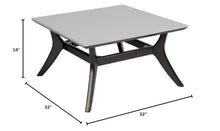 Modern Design Outdoor Coffee Table, Square Weather-Resistant Patio Coffee Table for Garden, Balcony, Hot Tub, Poolside
