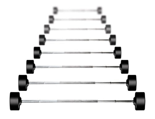 York Barbell 26138 Rubber Fixed Pro Straight Barbell Set