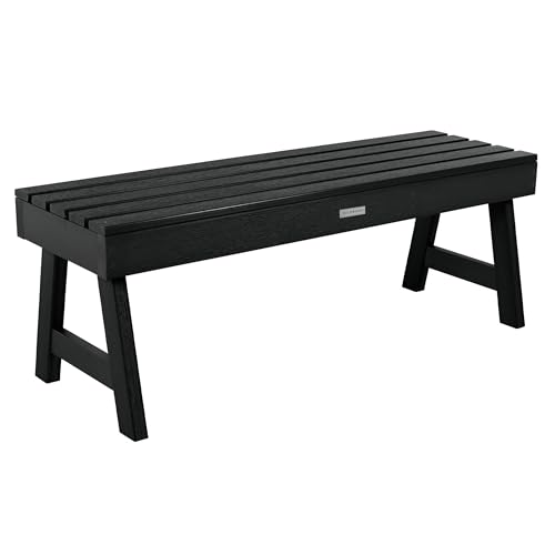 highwood Weatherly Backless Bench, 4-Feet, Black
