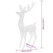 XXL Christmas Reindeer Set of 3, Cold White Acrylic Lighted Figures, 70.9 Inch Indoor Outdoor Holiday Yard Decor with Remote Control, USB Powered Decorative Christmas Statues