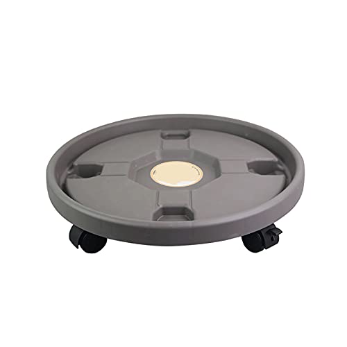 SIDUFHAOPKLL Flower Pot Tray Round Plastic Caster Wheels Pallet Vase With Rollers Plant Holder(Gray,30)