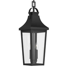 Kichler 24.75 Inch Cleary 2 Light Outdoor Modern Traditional Pendant Light, with Clear Glass in Textured Black, Waterproof Aluminum, (24.75" H x 8.5" W), 59198BKT