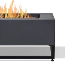 Real Flame Blake Square Propane Fire Table in Weathered Slate with Natural Gas Conversion Kit