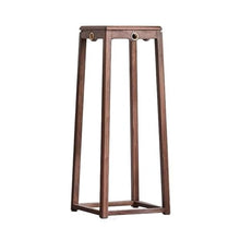 LUYOUBOZHU Vase Stand Simple Trapezoidal Black Walnut Planter Rack, Wood Mortise Craft Flower Table Ornament Shelf
