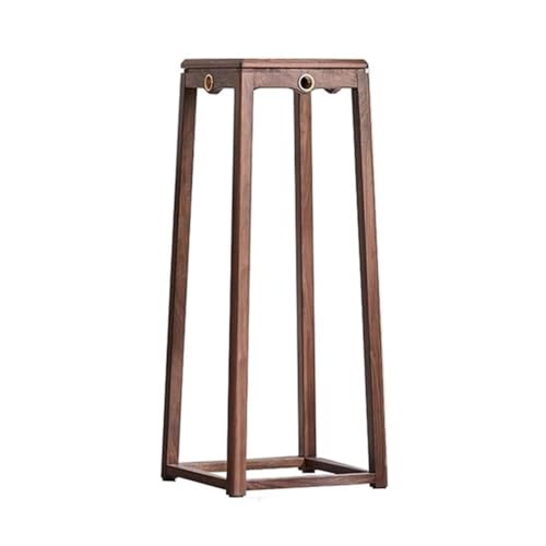 LUYOUBOZHU Vase Stand Simple Trapezoidal Black Walnut Planter Rack, Wood Mortise Craft Flower Table Ornament Shelf