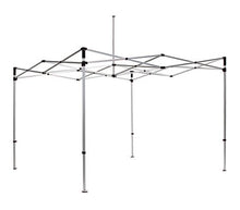 BannerBuzz Blank Canopy Tent with Carry Bag, Graphic with Hardware, 420 Denier Oxford Polyester Fabric, Pop Aluminum Frame for Easy Installation, Velcro Topper Attachment (20' x 10', White)