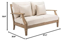 Safavieh Couture Patio Martinique Outdoor Loveseat Natural/White