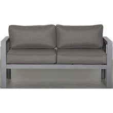 Teva Furniture Cabo Aluminum Loveseat Set Gray Frame Charcoal Cushion