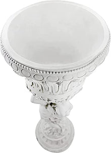 Design Toscano Les Filles Joyeuses Dancing Maidens Pedestal Column Plant Stand with Urn, 36 Inch Tall, Cast Stone Resin, Antique Stone Finish