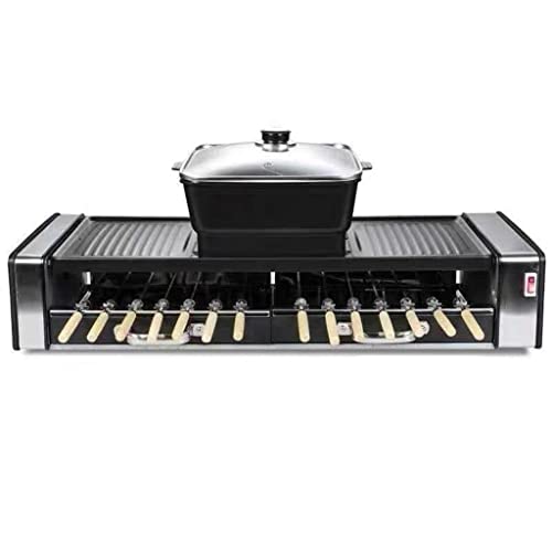 YYDS Hot Pot Multifunctional Electric Oven Household Skewers Machine Smokeless Barbecue Grill Grill Shabu Hot Pot Electric Grill (Color : Black)