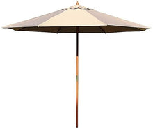 Parasol Patio Umbrellas 2.7m Garden (Single Top/Double Top) Waterproof Umbrella Shade Two Models For Beach/Pool/Patio/Balcony/Patio (Khaki wooden shade)