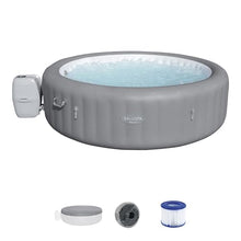 Bestway SaluSpa Grenada AirJet Inflatable Hot Tub with Set of 4 Underwater Non Slip Pool and Spa Seat with Adjustable Legs, Gray