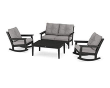 Polywood Vineyard Rocking Chair Set Black/Grey Mist