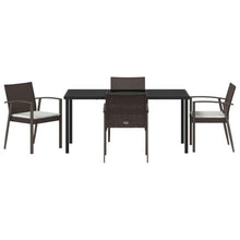 DYRJDJWIDHW Modern Garden Dining Set 5 Pieces Brown Black PE Rattan Outdoor Patio Furniture Set with UV Resistant All Weather Wicker for Terrace Backyard Spring Summer Entertaining