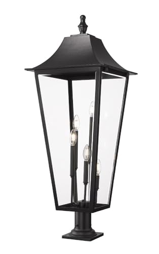 Z-Lite 5008PHXXLR-533PM-BK Gannon 5 Light Outdoor Pier Mounted Fixture, Black