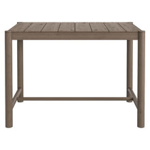 Modway Eleni 56-Inch Outdoor Teak Wood Bar Table in Weathered Gray Teak – Rectangular Patio Bar Table with Slatted Top for Patios, Decks, Or Gardens