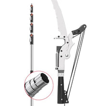 Etsuosy Telescopic Pole Saw and Pruner, 6m, Aluminum Alloy, Extendable Long Handle with Pulley System and Adjustable Scissor Head