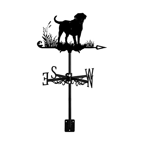 ZNEL Animal Dog & Puppy Weathervane Metal Stainless Steel Wind Vane Weathercock,Spray Paint to Prevent Rust Wind Direction Indicator Garden Patio Yard Ornament,Guide Dog