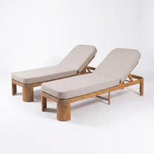 Christopher Knight Home Tidi Acacia Wood Chaise Lounge Chair Outdoor Set of 2, Poolside Sun Lounger Recliner, Patio Outdoor Chaise Lounge with Cushions, Adjustable Single Lounge Sofa, Teak+Beige