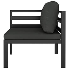 KPOUTRFG 7-Piece Lightweight Aluminum Outdoor Seating Set, Modular Garden Furniture in Anthracite with Polyester Cushions