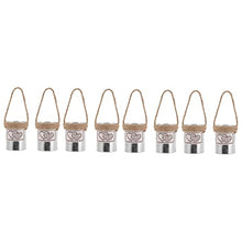 8 pcs Metal Hanging Buckets Galvanized Holder Container Rope Planters Floral Railing Can Style Succulent Arrangement Storage Plant Iron Fence Containers Farmhouse Pot Baskets for (Silverx4pcs