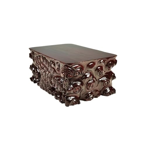 QUANGJN Pcs Plants Saucers Wood Carving Base Vase Bonsai Base Ornament Bracket Solid Wood Rectangular Wooden Plant Pot Saucers,