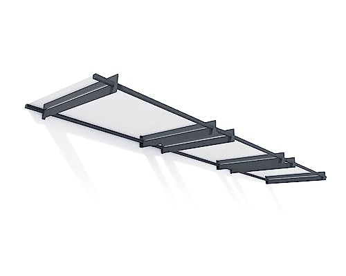 Palram - Canopia Nancy 4500 15' x 3' Door/Window Awning, Gray/Clear