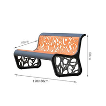 LUYOUBOZHU Patio Benches Stainless Steel Outdoor Chair - Park Bench with Backrest, Durable Garden Seat(180cm)