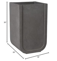 Emissary - Uri Tall Planter Terrazzo Gray 20x18X32 H