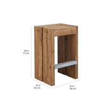 Afuera Living Modern 28" Wood and Steel Bar Stool Set of 2 Brown