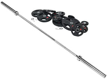 BalanceFrom Olympic Weight Set with 7FT Olympic Barbell Black