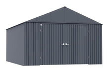 Arrow Shed Elite 12' x 16' Tall Outdoor Steel Storage Shed with High Gable and Lockable Doors Storage Building, Anthracite