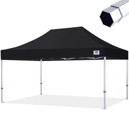 ABCCANOPY Aluminum Hexagon Tent 10x15 Commercial 600D Canopy Black