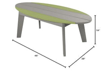 highwood Shoreline Surfboard Coffee Table, Cove Gray/Palm Green