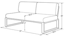 ZURI Modern Kore Outdoor Armless Loveseat with Quick Drying Cushions Aluminum Frame White/Lime