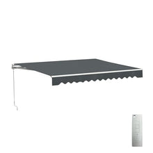ALEKO Electric Patio Awning Caribbean White Frame 12x10 Gray